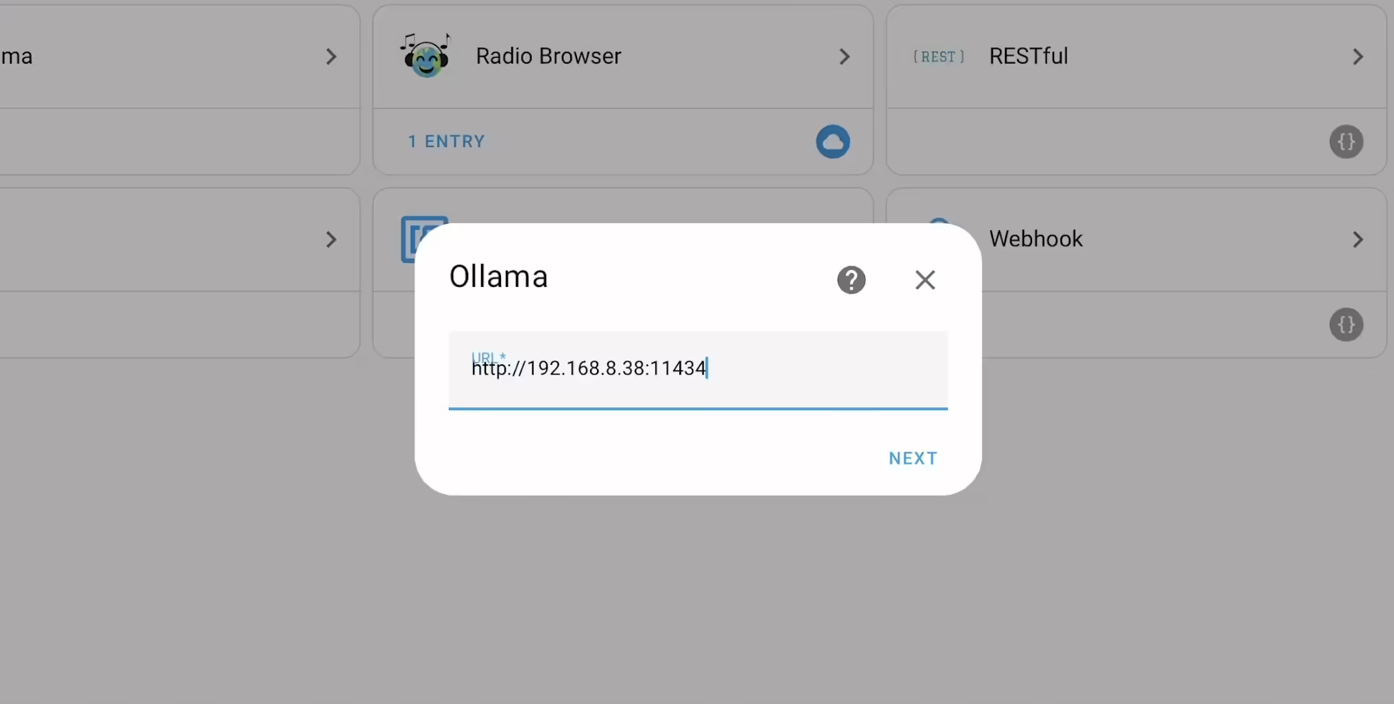Добавление интеграции Home Assistant Ollama
