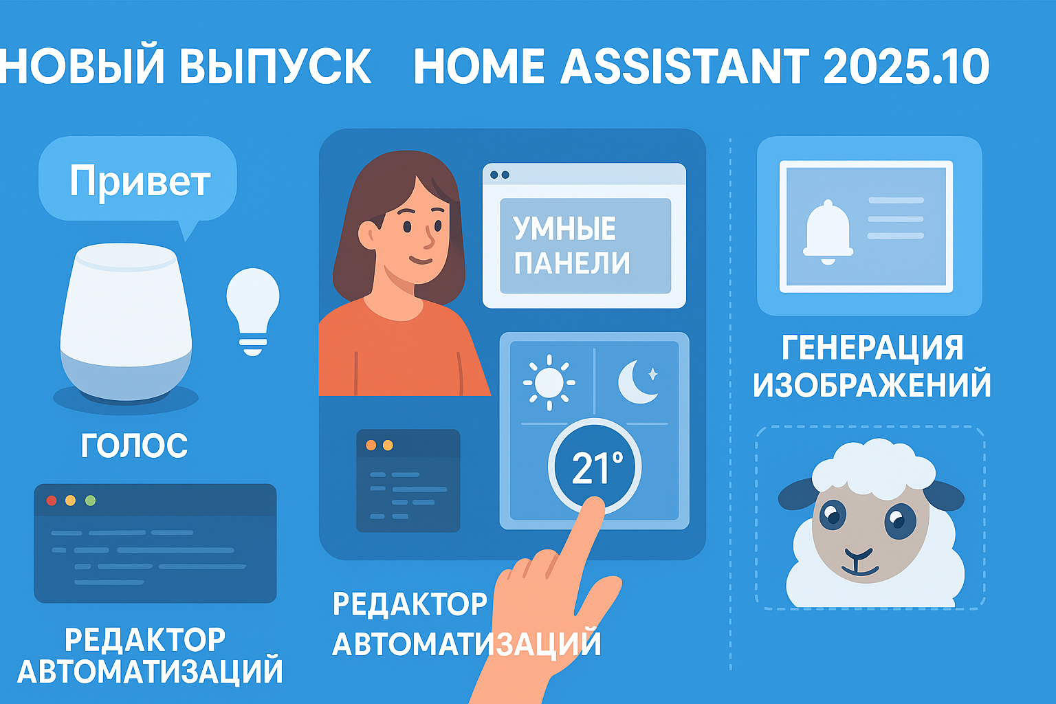 Обновление Home Assistant 2025.10: Умные панели, генерация изображений и улучшенный редактор автоматизаций