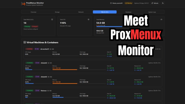ProxMenux Monitor: подробный мониторинг серверов Proxmox