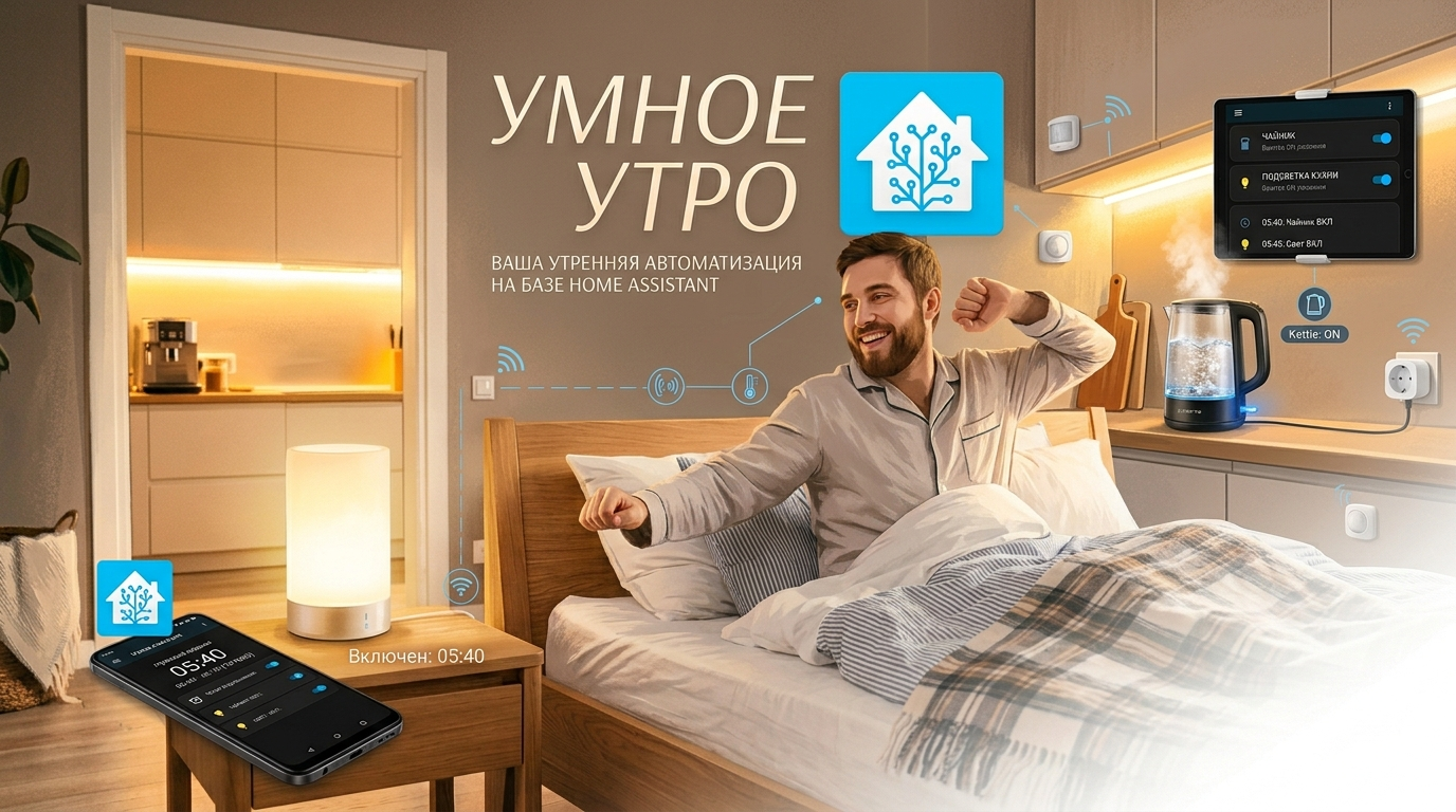 Автоматизация утреннего подъема в Home Assistant 2026